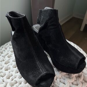 Chocolat Blu Black Heeled Boots